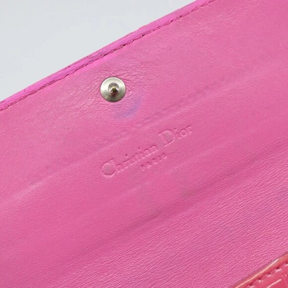 Christian Dior Trotter Canvas Wallet Enamel Pink Auth 146802 - Picture 9 of 16